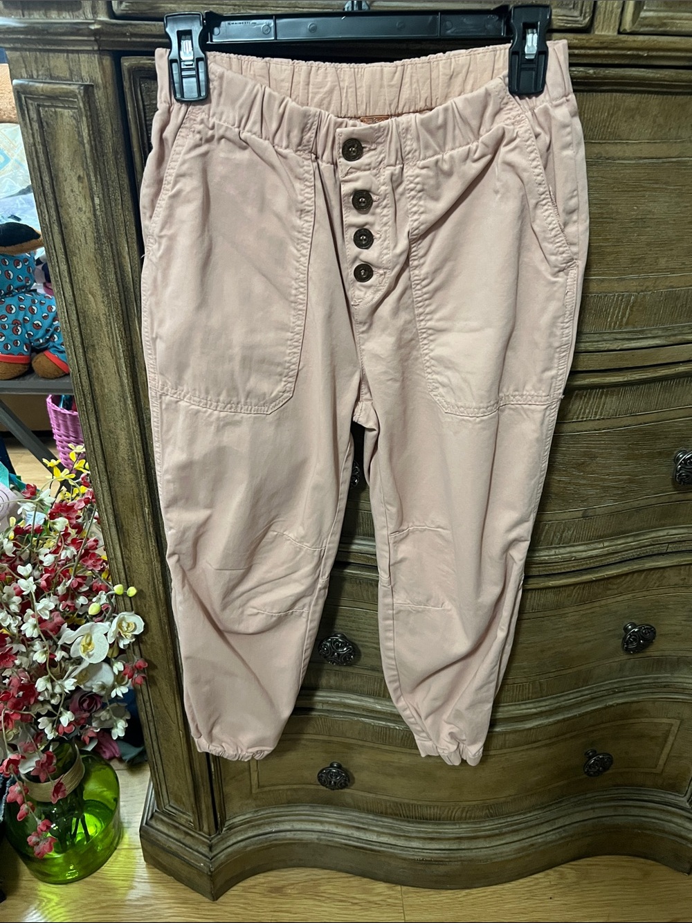 Free People Men's Button-Front Jogger Pants in Blush
